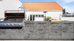 Utekök mamutdesign corian komposit lava rock utomhus med bar